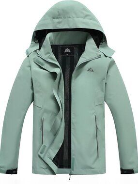 Women's Rain Jacket Hooded Hiking Jacket Softshell Windbreaker